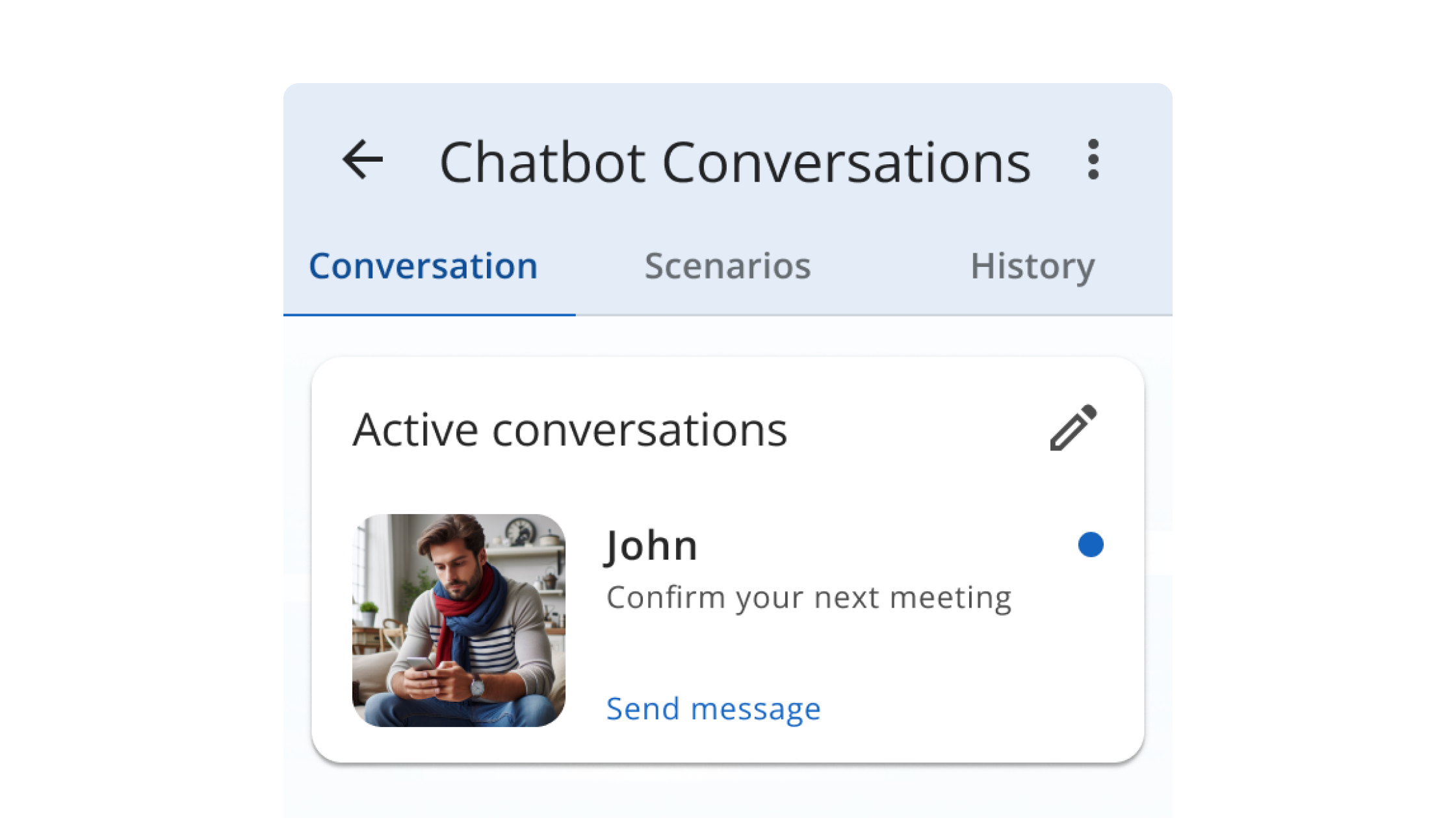 Character conversation direction for the chatbot