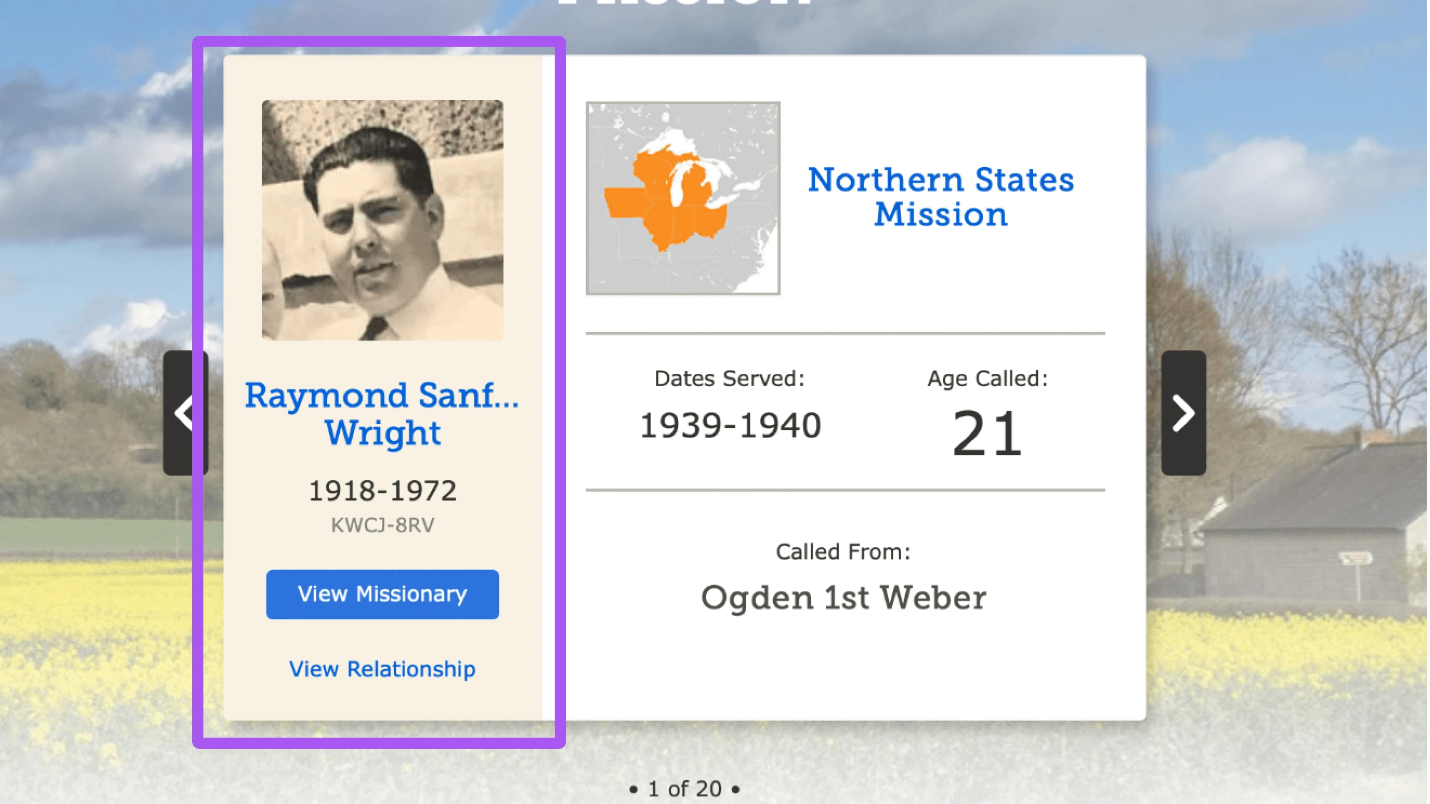 Ancestor card pattern highlighted in a campaign layout