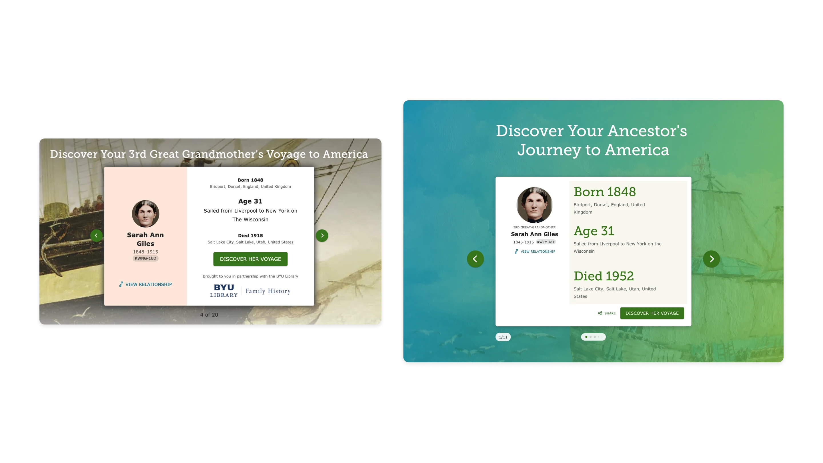 A previous campaign next to a recreated campaign using the new modular system