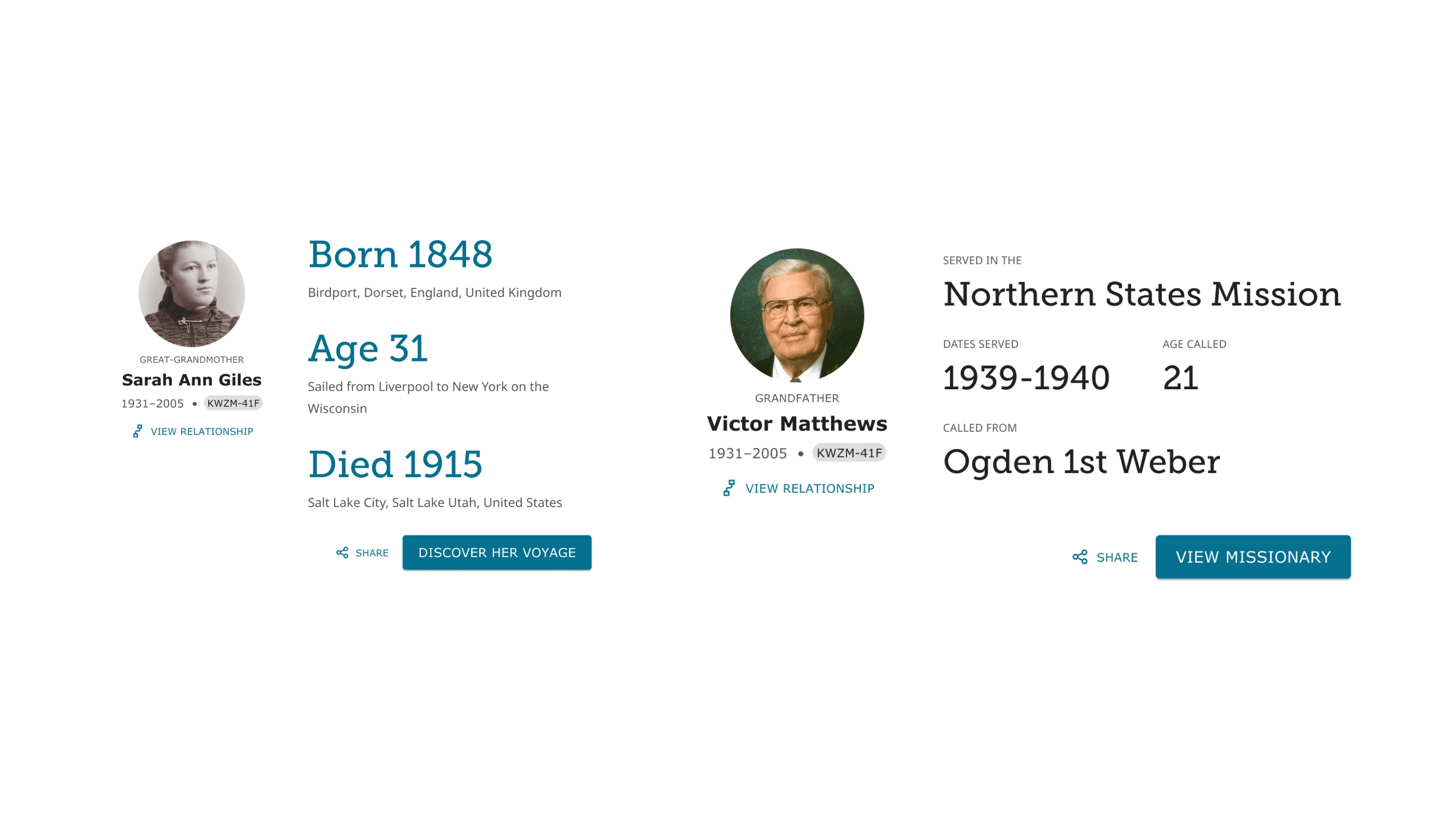 Two dataset examples for the data block component